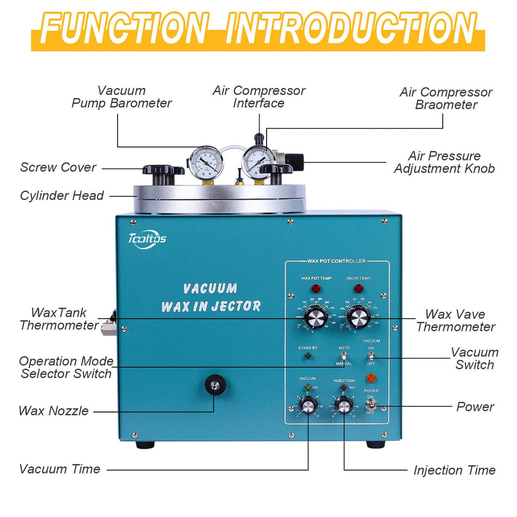 Tooltos 3KG Capacity Jewelry Vacuum Wax Injector Machine – Tooltos ...