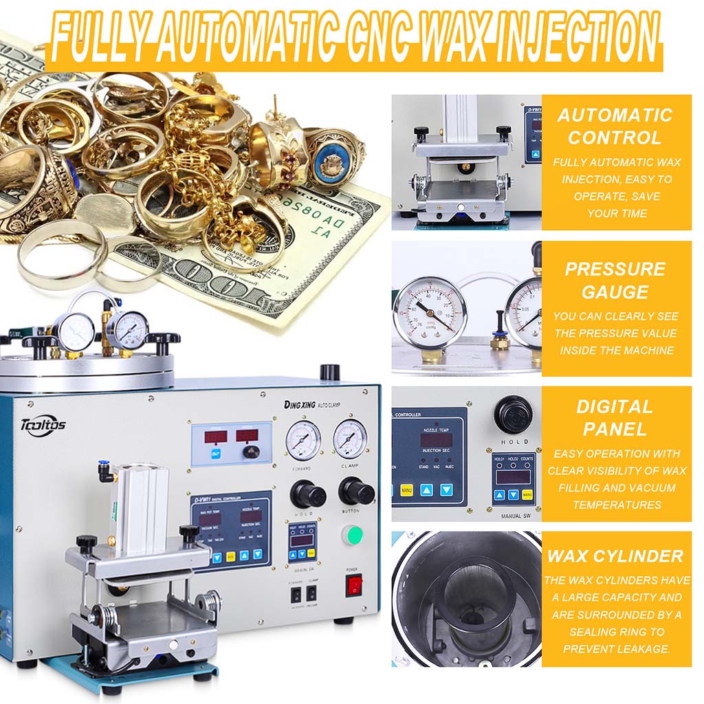Tooltos Automatic Vacuum Wax Injection Machine | Digital Control ±0.2°C ...