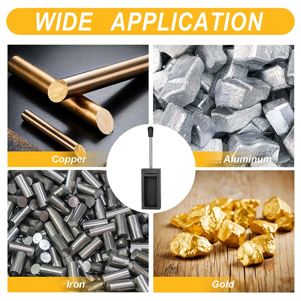 Tooltos Jewelry Tools Tooltos Graphite Ingot Molds With Handle for Gold Silver Metal Melting and Casting Accessories