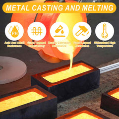 Tooltos Jewelry Tools Tooltos Graphite Ingot Molds With Handle for Gold Silver Metal Melting and Casting Accessories
