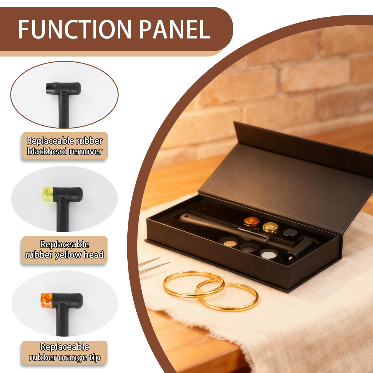 Tooltos Jewelry Tools Tooltos Multi Head Jewelry Hammer Replaceable Soft Hard Hammer Heads Metalworking Jewelry Craft Watch Repair ToolTooltos