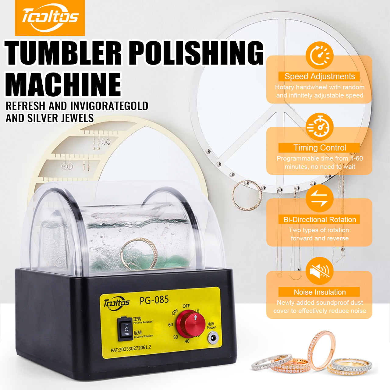 Tooltos Jewelry Tools TOOLTOS PG-085 Roller Polishing Machine