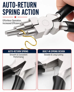 6-Step Pliers Forming Matched Loops for Wire-Wrapped Earring Pairs