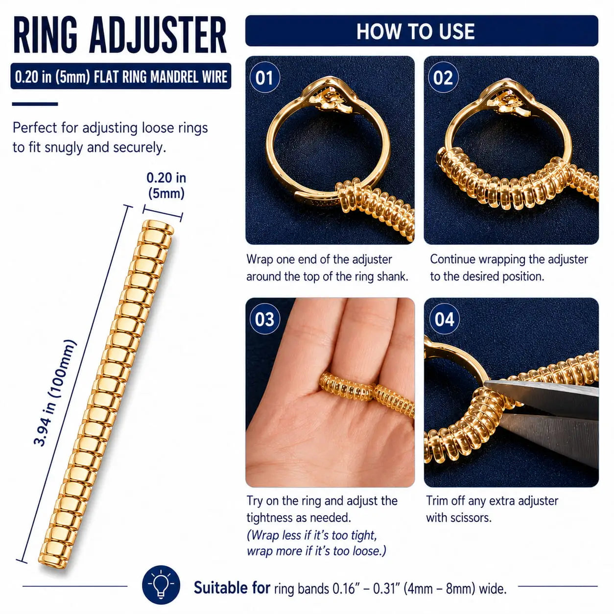 5-Step Coiling Rod for Uniform Wire Coils and Spiral Bead Caps