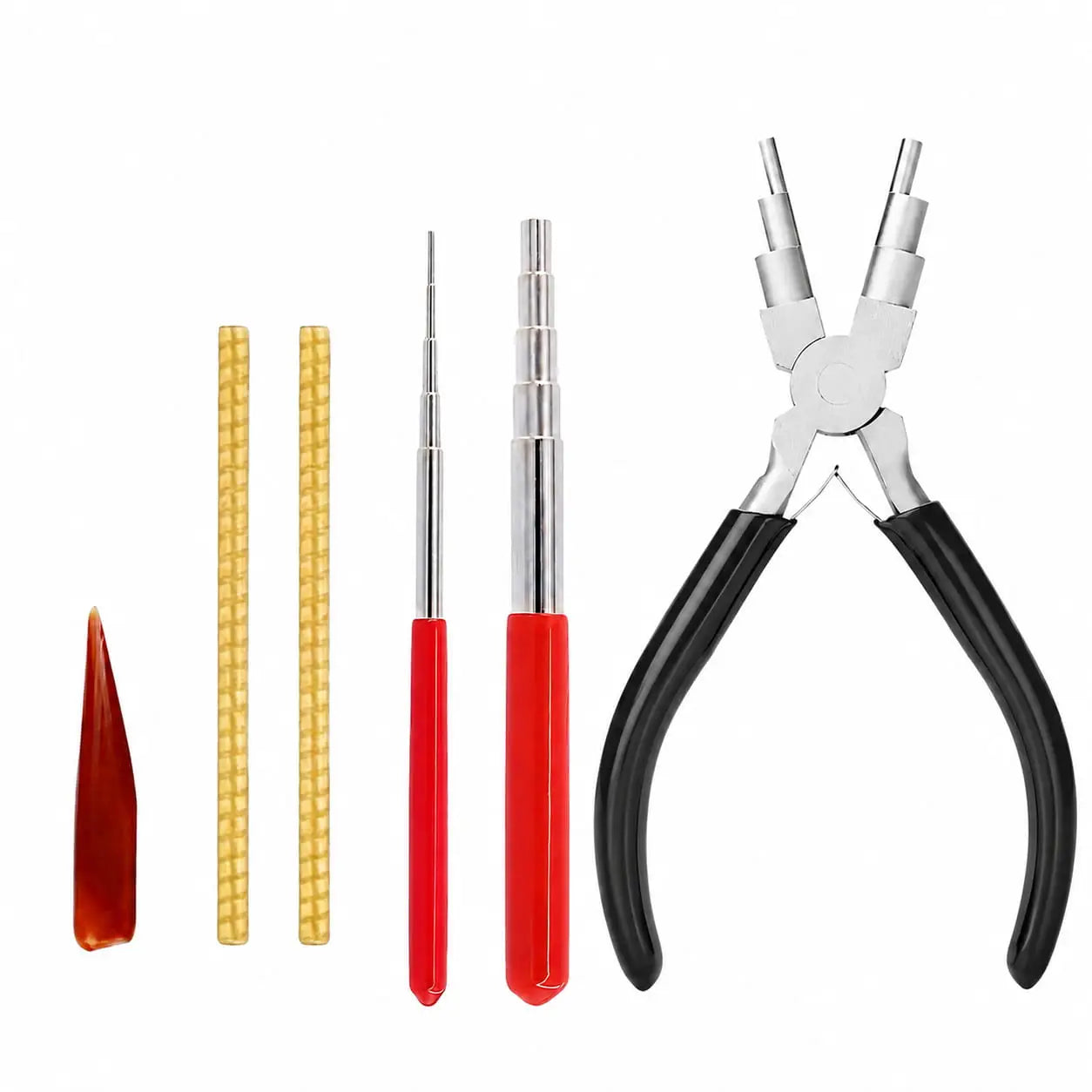 Tooltos Jewelry Tools Wire Wrapping Tool Kit - 6-Step Pliers, Coiling Rods, Ring Adjusters & Agate Knife