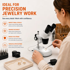 Tooltos Stereo Microscope for Jewelry 20X 40X Magnification 45 Degree Viewing Head