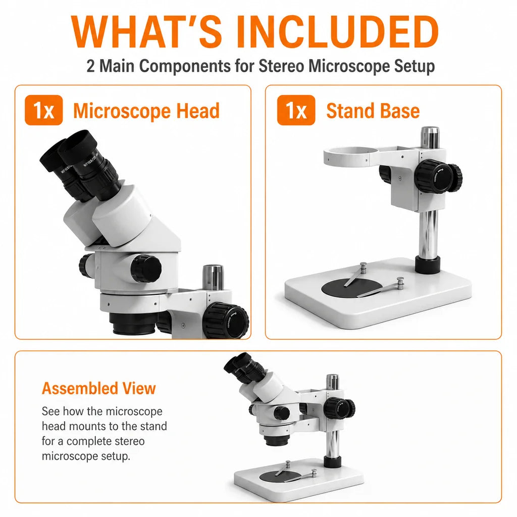 Tooltos Stereo Microscope for Jewelry Inspection 7X-45X Magnification WF10X Eyepiece