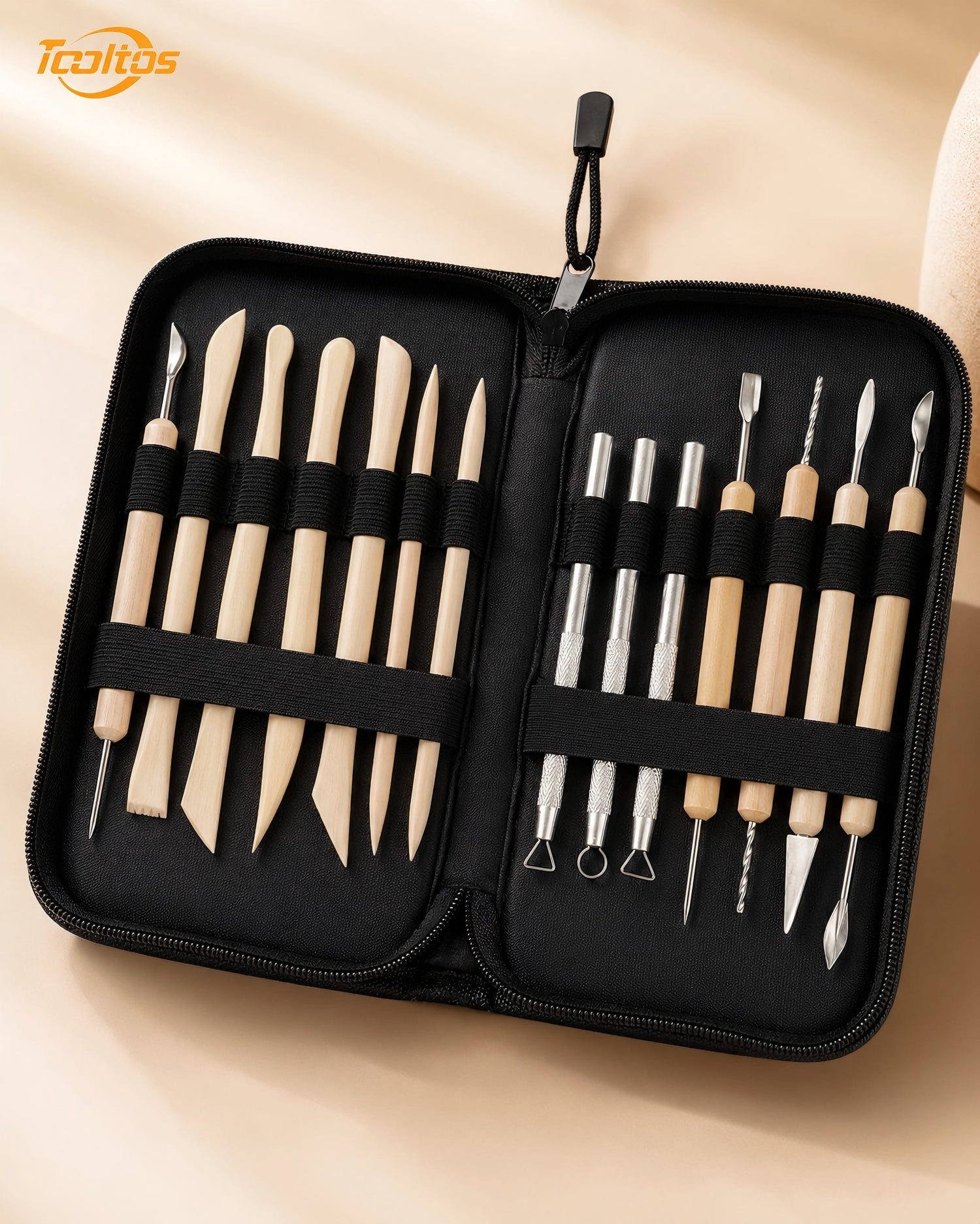 Tooltos Tooltos 14-Piece Pottery Sculpting Tool Set with Storage Case