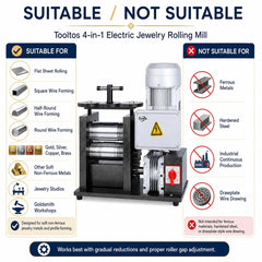 Tooltos Tooltos 160mm 750W 4-in-1 Electric Jewelry Rolling Mill
