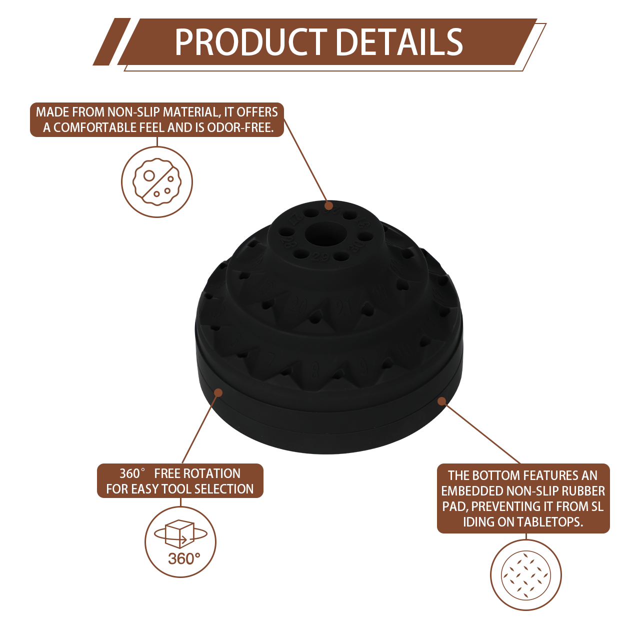 Tooltos complete set bur holder with rotating base and cover