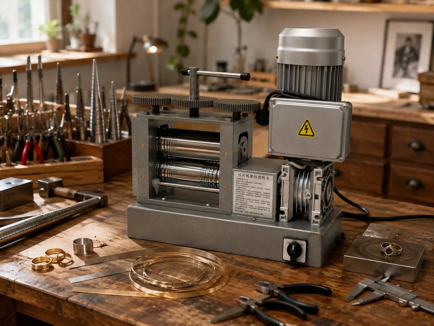 Tooltos Tooltos 550W 3-in-1 Electric Jewelry Rolling Mill