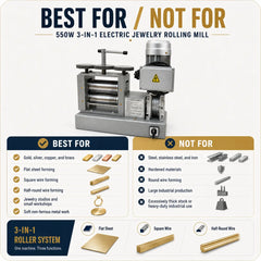 Tooltos Tooltos 550W 3-in-1 Electric Jewelry Rolling Mill
