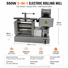 Tooltos Tooltos 550W 3-in-1 Electric Jewelry Rolling Mill