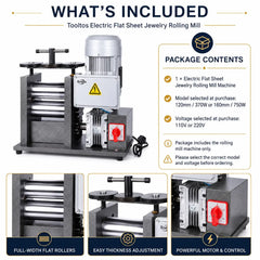 Tooltos Tooltos Electric Flat Sheet Jewelry Rolling Mill | 120mm / 160mm