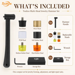 Tooltos Tooltos Modular Jewelry Hammer Set | 6 Interchangeable Heads No-Mar
